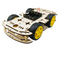4 Wheels Robot Car Chassis with 2 Transparent Acrylic